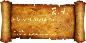 Rövid Alvián névjegykártya